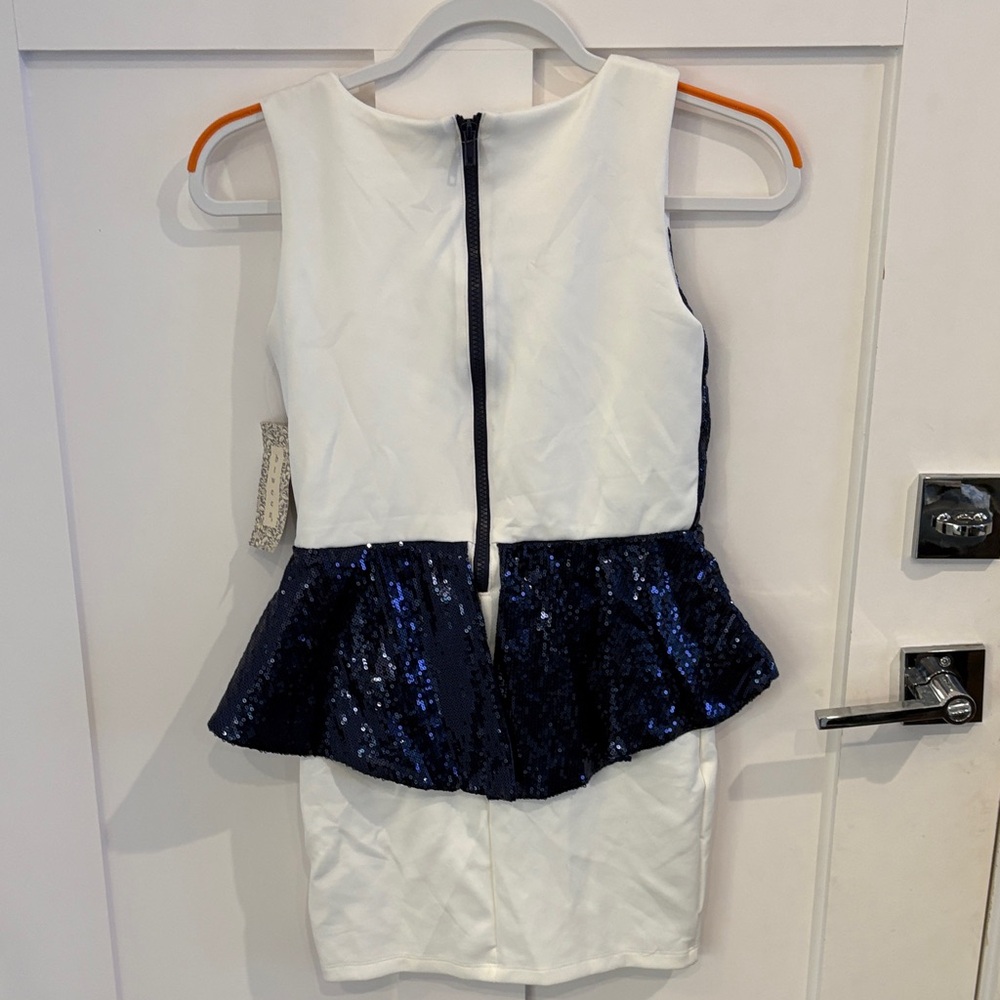 btween White and Navy Sequin Formal Dress - Picture 2 of 4